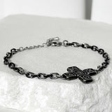 ss-Riversivle symbol cross bracelet_black