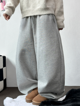 FLEECE-PICKABLE ❤‍🔥M-XL❤BASIC WIDE LONG PANTS UNISEX🖤🩶2COLOR