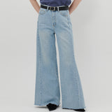 PANELED WIDE LEG JEANS [LIGHT BLUE]