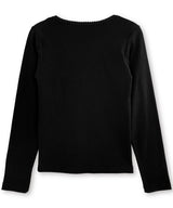Sun&Moon Button Long Sleeve Tee_Black