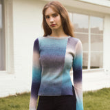 WOOL GRADATION KNIT TOP - SKYBLUE & BLUE