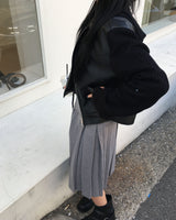 ベルトプリーツロングスカート