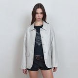 C ROSE-STITCH LEATHER JACKET_GREY