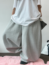10000 SOLD OUT 🤍 FLUFF🤍 KOREAN / S-XL 🤍 BASIC BALLOON JOGGER WIDE LONG PANTS 🤍🩶 - 2 COLORS