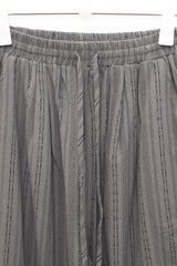 Ethnic Striped String Wide Pants (Khaki)