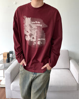 シャドープリント長袖Tシャツ