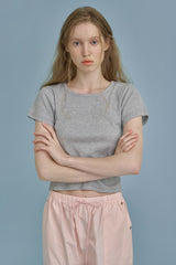 ラベルベーシックTシャツ_gray