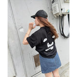 PEANUT STAIN - ピーナッツ フェイス ブラック オーバーサイズド Tシャツ