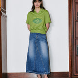 Graphic Half Sweatshirt Green