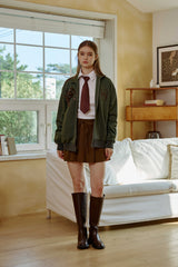 ARI PEACH FLEECE JERSEY TRACK TOP / KHAKI