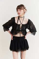 MERMAID SHEER CARDIGAN black