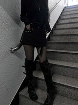 rivet unique skirt pants (2color)
