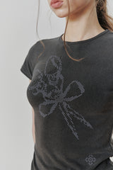 フラジャイルグラフィックTEE charcoal