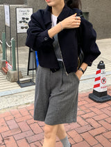 [MADE] フィディックウールヘリンボーンバミューダパンツ