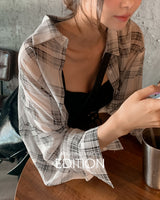 [MADE] Betin see-through checkered shirt
