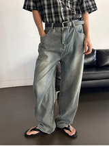 [4SEASON] ベーシックセミワイドデニムパンツ(3color)