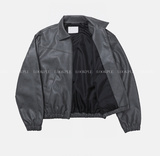 Waini Crack Two-Way Semi-Over Leather Jacket