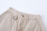 Snap Button Cotton D Ring Wide Pants (3color)