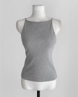aber ribbed boat neck sleeveless top