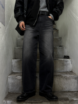 Bes black wide denim pants