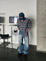 Typing Lettering Snap Denim Pants 2C