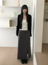 Lower Slit Long Skirt (2 colors)