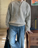 Levon Basic Henley Neck Knit