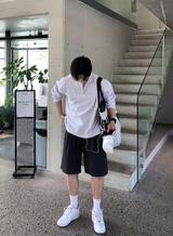 ルック ウィバード スーピマ ピグメント バミューダ ピンタック ショーツ