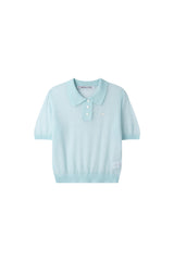 SEE-THROUGH COLLAR HALF KNIT (SKY BLUE)