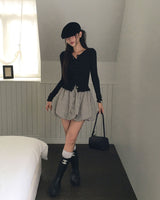 ランタンバルーンシルエットチェックスカート
