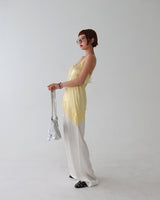 unbalanced lace bustier blouse
