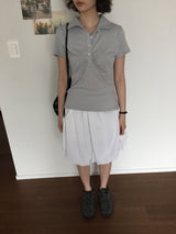 Shirring Dot Collar T-Shirt (3color)