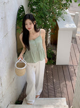 Summer Ivory Loose Cotton Wide Pants (3color)