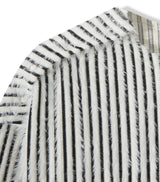 Tony snap stripe fur knitwear