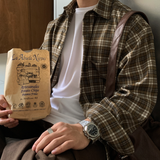 リストレートオーバーフィットチェックシャツ