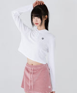 STITCH LINE CROP HOODIE [3color]