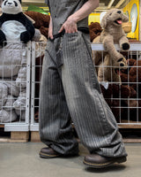 Randy Striped Washed Curved Denim