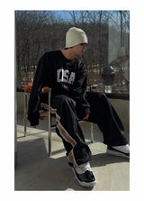 NOCELCOZY Applique USA Oversized Fit Sweatshirt 2 colors