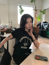 デビルアップリケTシャツ スリムフィット ブラック