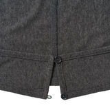 BACK OPEN BUTTON LAYERED TOP (CHARCOAL)