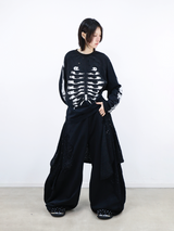 RELABEL (Dark Night Weave) デタッチャブルクロスフラップハイプレジャーラインストーンエンベリッシュメントカットアウトデザインカジュアルスウェットパンツ