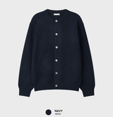 Look ST Modal Semi-Crop Round Knit Cardigan