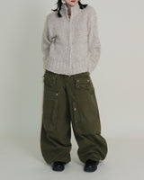 Kuro banding snap pocket wide fit washed pants