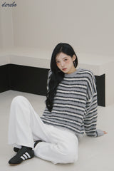 white cotton wide casual pants