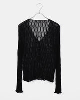 Cellu mesh see-through long-sleeved cardigan