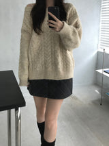 Melton loose fit knitwear (2 colors)