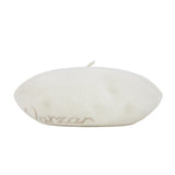 VARZAR Cursive Logo Wool Beret / Ivory