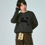 [UNISEX]JUMP RABBIT Stripe Long Sleeve