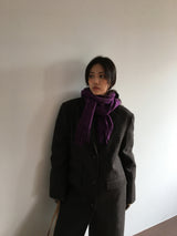 ファインウールチェックロングコート (2color)