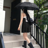 Ritoon Back Slit Strap Layered Vacation Look Mini Dress